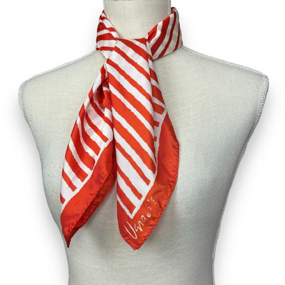 Vera Orange and White Scarf 25" Square